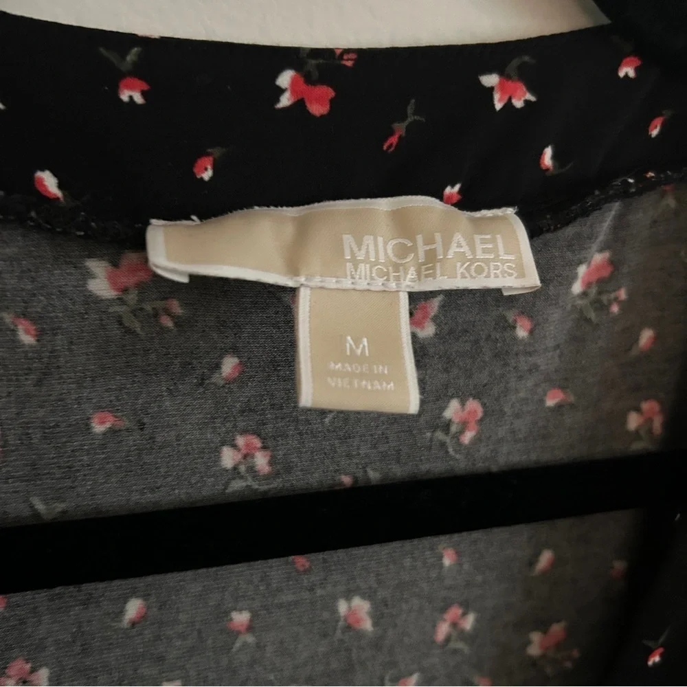 Michael | Michael Kors | Black Dress with Red Floral Pattern